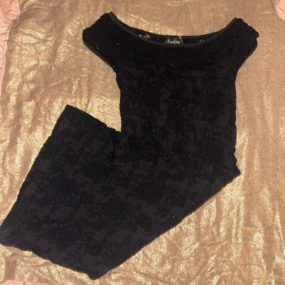 Bebe Lace off the shoulder dress